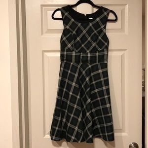 Green plaid dress